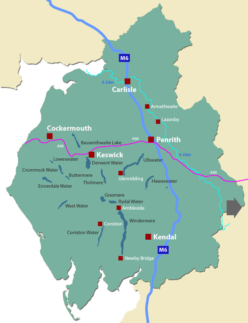 Map of Cumbria